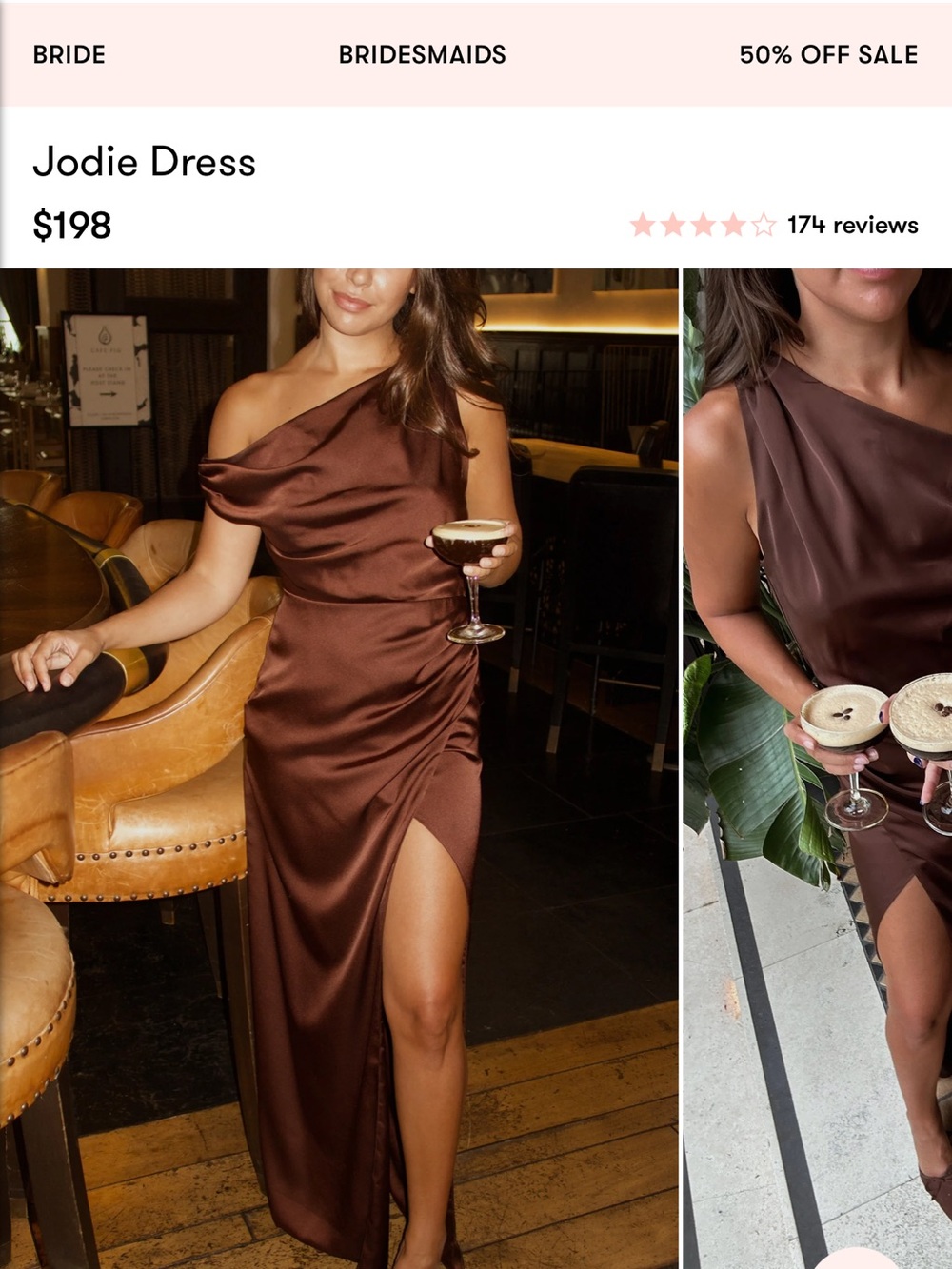 Show Me Your MuMu Jodie One-Shoulder Satin Dress in Brown